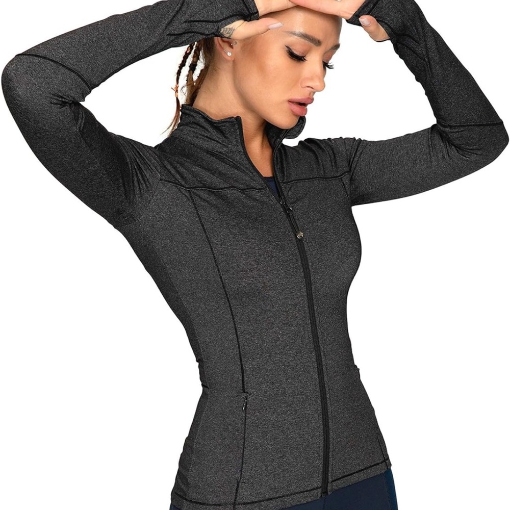 Charcoal Zip-Up Athletic Jacket